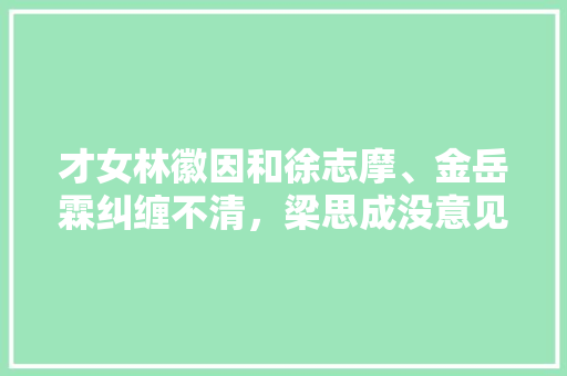 才女林徽因和徐志摩、金岳霖纠缠不清，梁思成没意见吗「滥情的表白句子短句英语版」 才女林徽因和徐志摩、金岳霖纠缠不清，梁思成没意见吗「滥情的表白句子短句英语版」 恋爱技巧