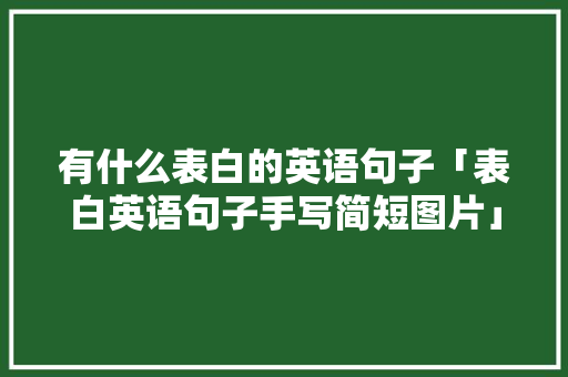 有什么表白的英语句子「表白英语句子手写简短图片」 有什么表白的英语句子「表白英语句子手写简短图片」 表白句子