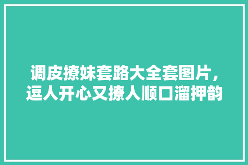 调皮撩妹套路大全套图片，逗人开心又撩人顺口溜押韵。