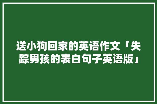 送小狗回家的英语作文「失踪男孩的表白句子英语版」