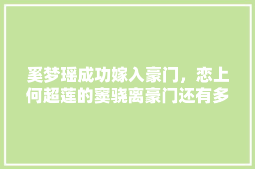 奚梦瑶成功嫁入豪门，恋上何超莲的窦骁离豪门还有多远「用英文藏头表白」 奚梦瑶成功嫁入豪门，恋上何超莲的窦骁离豪门还有多远「用英文藏头表白」 土味情话