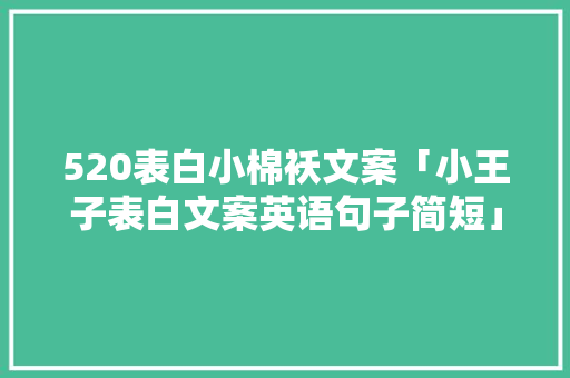520表白小棉袄文案「小王子表白文案英语句子简短」