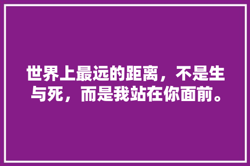 世界上最远的距离，不是生与死，而是我站在你面前。”出自哪位著名印度大诗人的诗集「表白俚语英语句子简短一点」