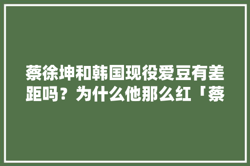 蔡徐坤和韩国现役爱豆有差距吗？为什么他那么红「蔡徐坤英语表白句子翻译视频」 蔡徐坤和韩国现役爱豆有差距吗？为什么他那么红「蔡徐坤英语表白句子翻译视频」 聊天话题